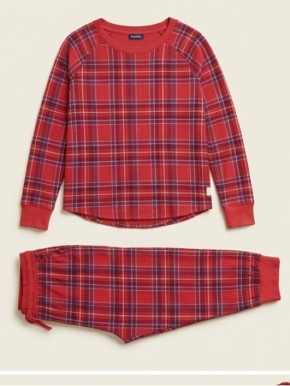 Macy’s Cozy Red Plaid Long-Sleeve Pajama Set